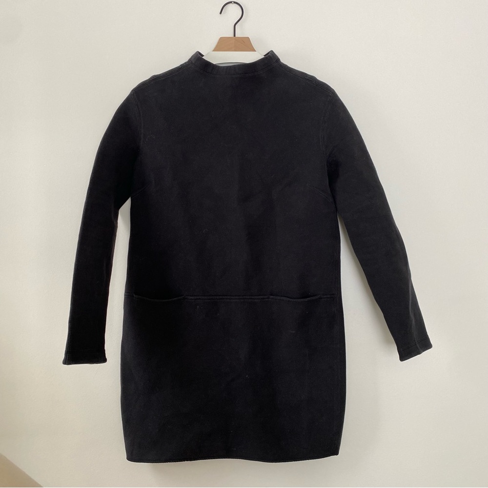 lululemon athletic mock neck sweatshirt dress in black, size 6